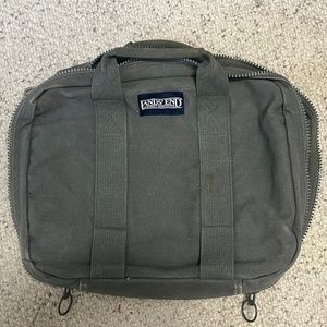 Lands' End Green Canvas Briefcase / Laptop Carry Case H16” L13” W3.5